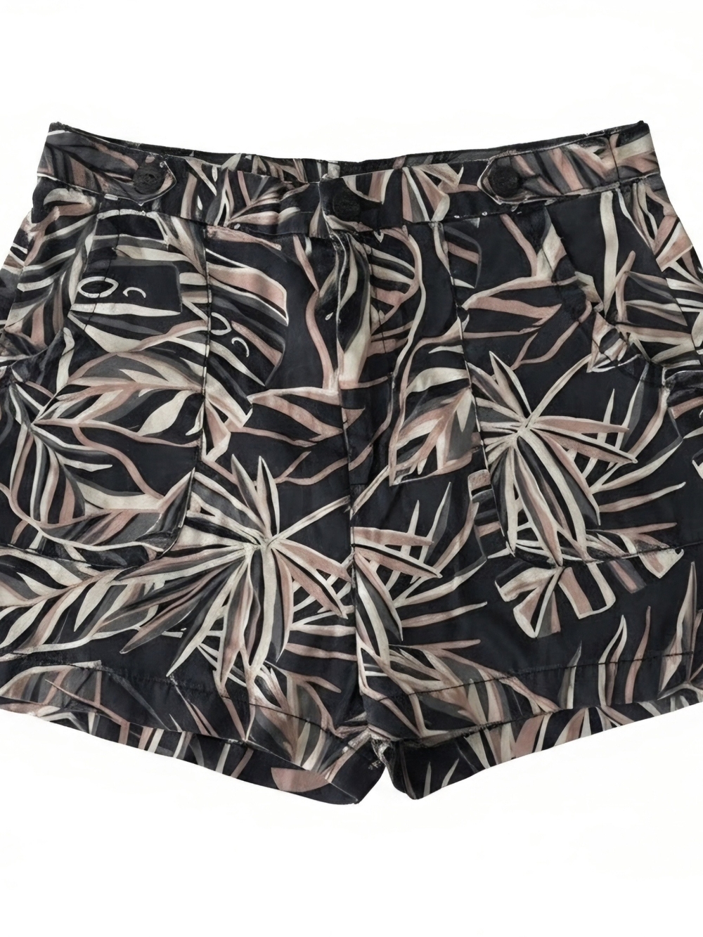 Nicole MILLER Women’s Black Tropical Print Shorts
